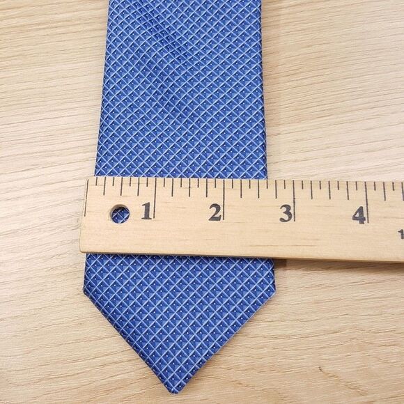 ALFANI Mens Neck Tie Blue Geo Neat Geometric Modern Slim - Picture 5 of 6